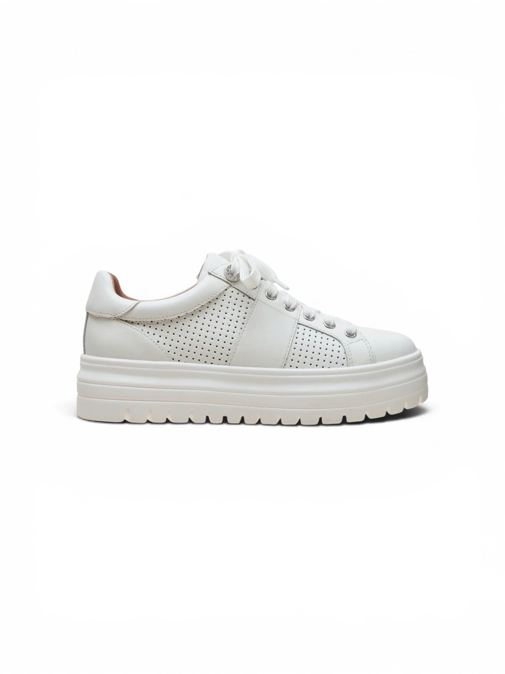 Special Deal White Platform nappa leather Sneakers eggshell by Linea Paolo - Picture 4 of 5